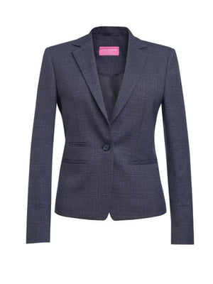 Alegra Slim Fit Jacket Navy Check- Casuals and Separates