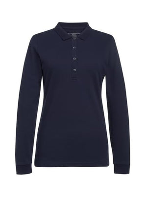 Anna Women's Long Sleeve Polo Navy - Casuals and Separates