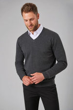 Pull homme Boston à col en V - Gris anthracite