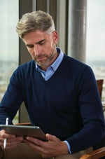 Boston V-neck Men's Sweater - Navy