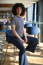 Cora Wide Leg Pants, Navy - Eclipse Collection