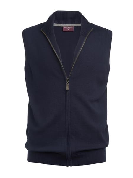 Lincoln Men's Knitted Zip Gilet Navy- Casuals and Separates