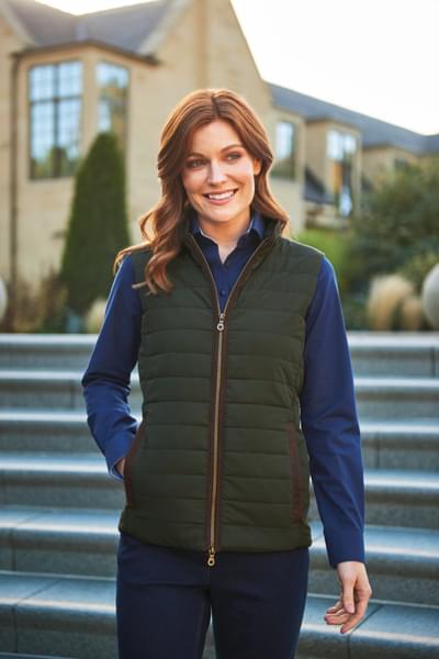 Madison Women's Quilted Gilet Olive- Casuals and Separates