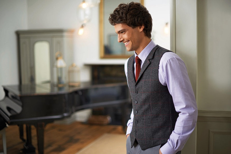 Quebec Mens Tweed Navy Herringbone Blazer- Tweed Blazers - Uniforms Canada  - Tweed Jackets – Ackermann's Apparel