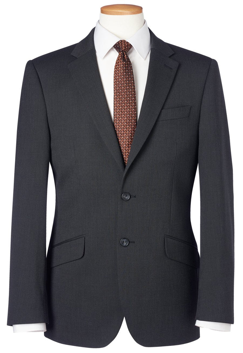 Phene Tailored Fit Two Button Mens Charcoal Pin Dot Blazer - mens suit ...