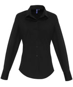 Women's stretch fit cotton poplin long sleeve blouse- Premier Collection