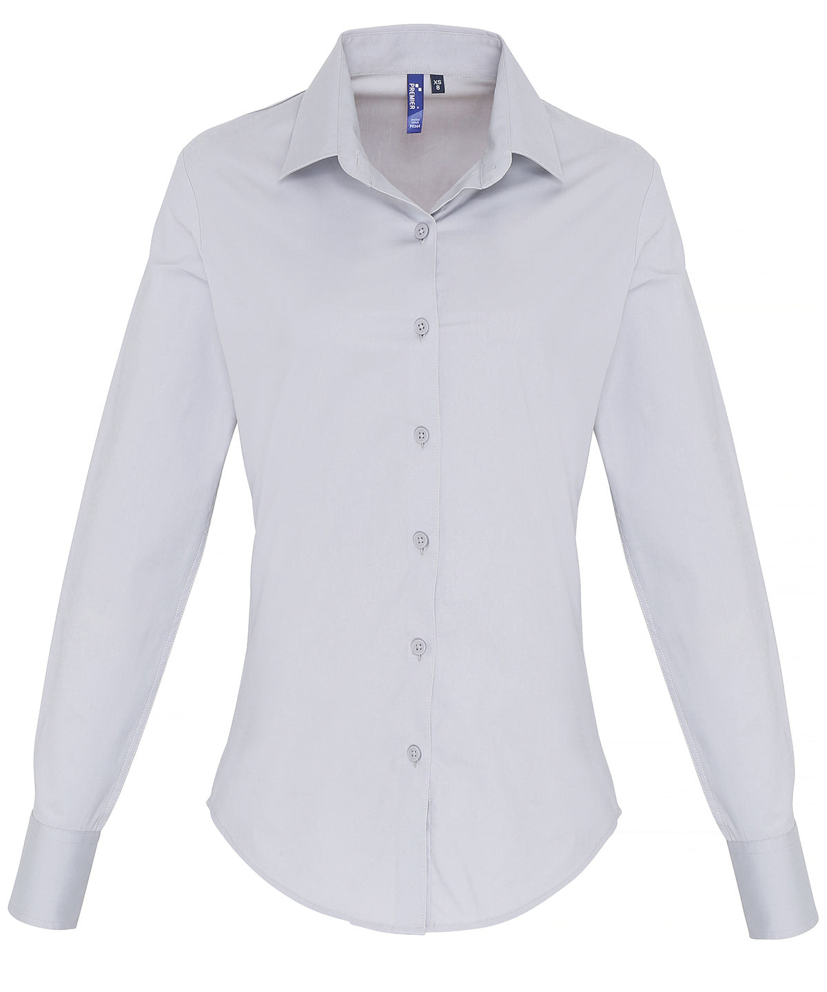 Women's stretch fit cotton poplin long sleeve blouse- Premier Collection