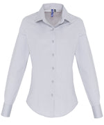 Women's stretch fit cotton poplin long sleeve blouse- Premier Collection