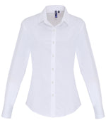 Women's stretch fit cotton poplin long sleeve blouse- Premier Collection