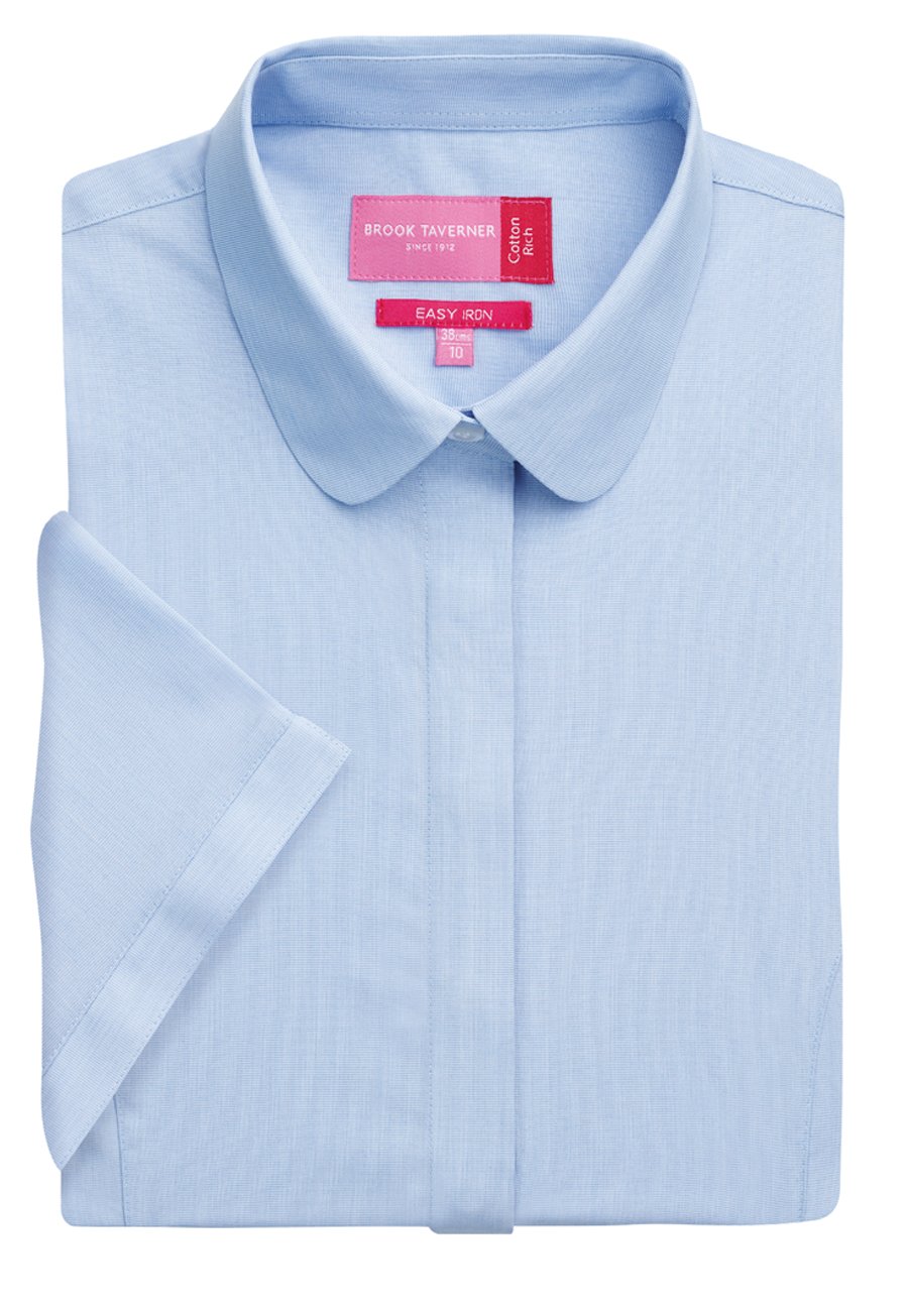 Soave semi fitted Short sleeve Ladies Blouse - uniform shirts canada –  Ackermann's Apparel