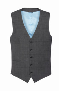 Signature Busso Mens Grey Check Vest - Mens Tailored Vests - Uniforms Canada