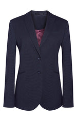 Cordelia Tailored Fit Two Button Navy Pin Dot Ladies Blazer - Womens Suit Blazers