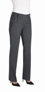 Signature Genoa Tailored Leg Pants, Grey Check