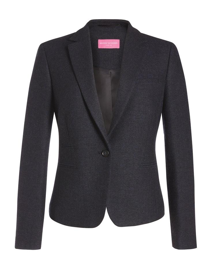 Montreal Ladies Tweed Navy Herringbone Blazer - Tweed Blazers - Uniforms  Canada - Tweed Jackets – Ackermann's Apparel