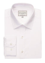 Este Slim Fit 100% Cotton Non-iron Mens Long Sleeve Shirt, White - flat view