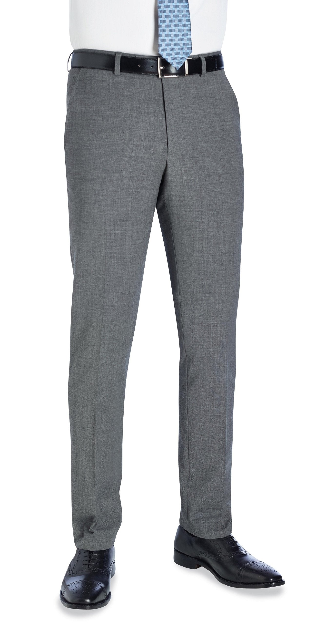 Cassino Flat Front Slim Fit Mens Light Grey Suit Pants - Hospitality Uniforms