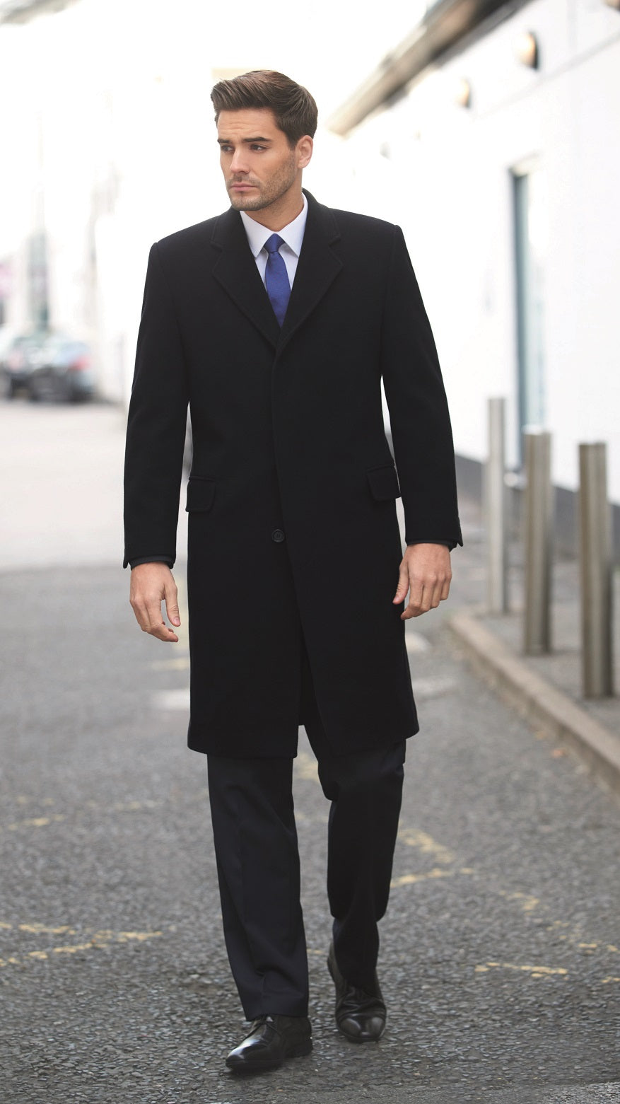 Men's Bond Black Overcoat - Fashion for Work