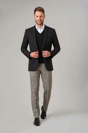 Fabian Slim Fit Pants, Grey Check- Luxury business casual pants