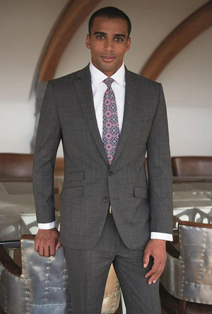 Signature Cassino Slim Fit Blazer, Grey Check - luxury mens suiting