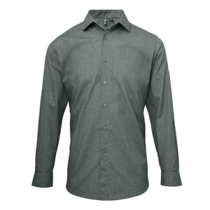 Poplin cross-dye roll sleeve shirt - Premier Collection