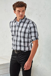 Ginmill check cotton long sleeve shirt - Premier Collection