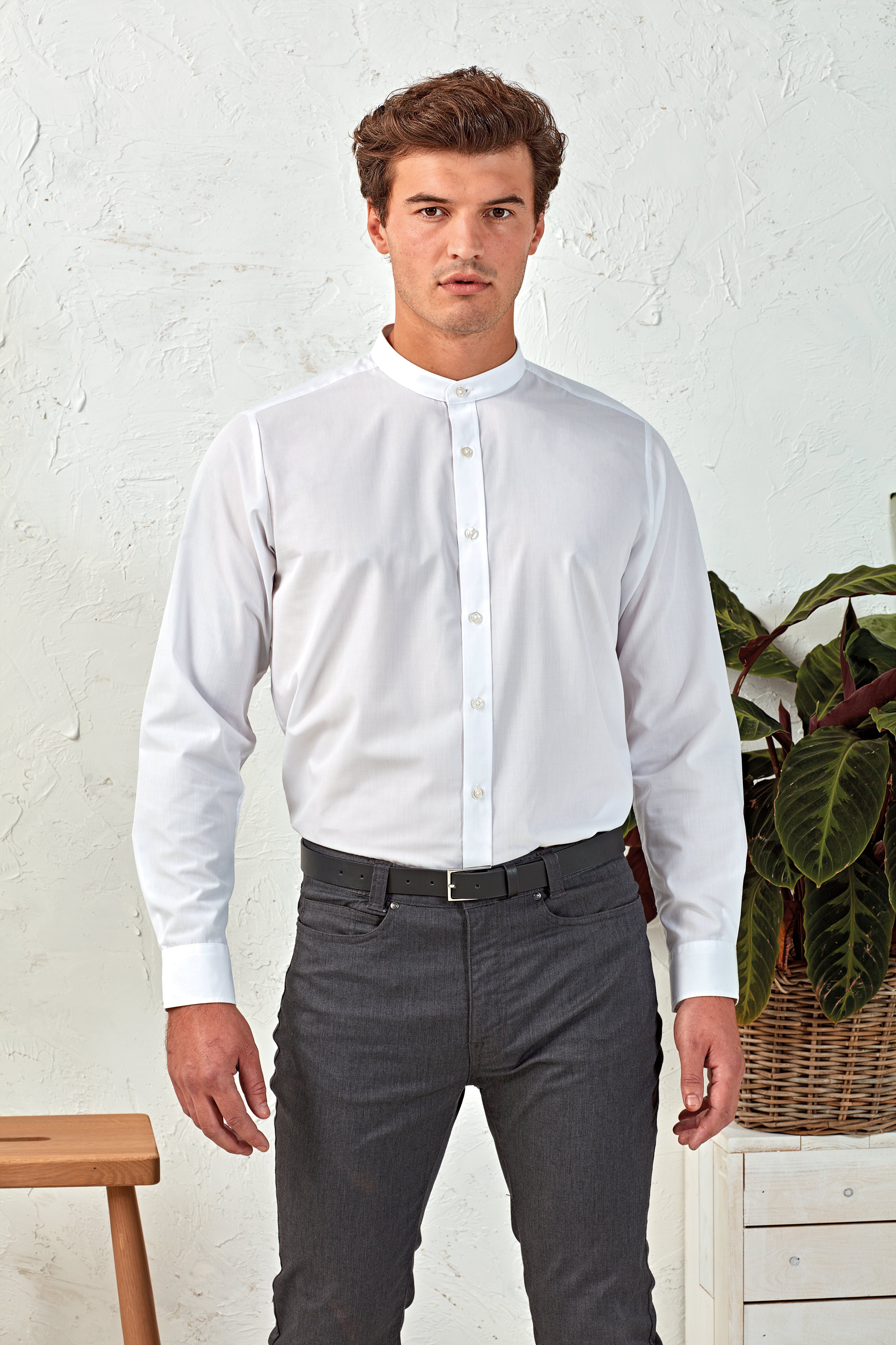 White Long Sleeve Business Casual