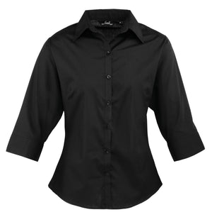 Women's ¾ sleeve poplin blouse - Premier Collection