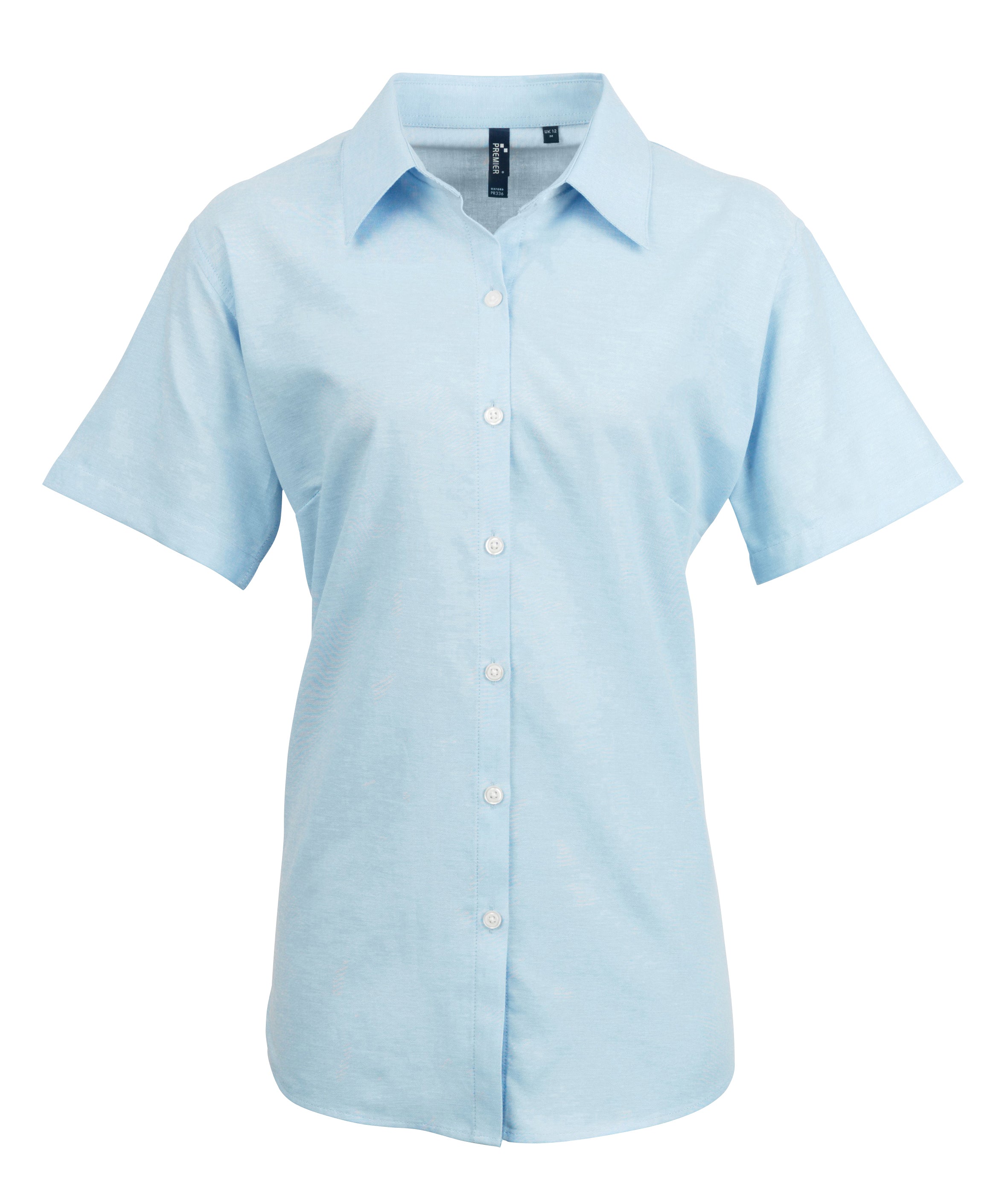 Blue Light Short Sleeve Dress Shirt for Women