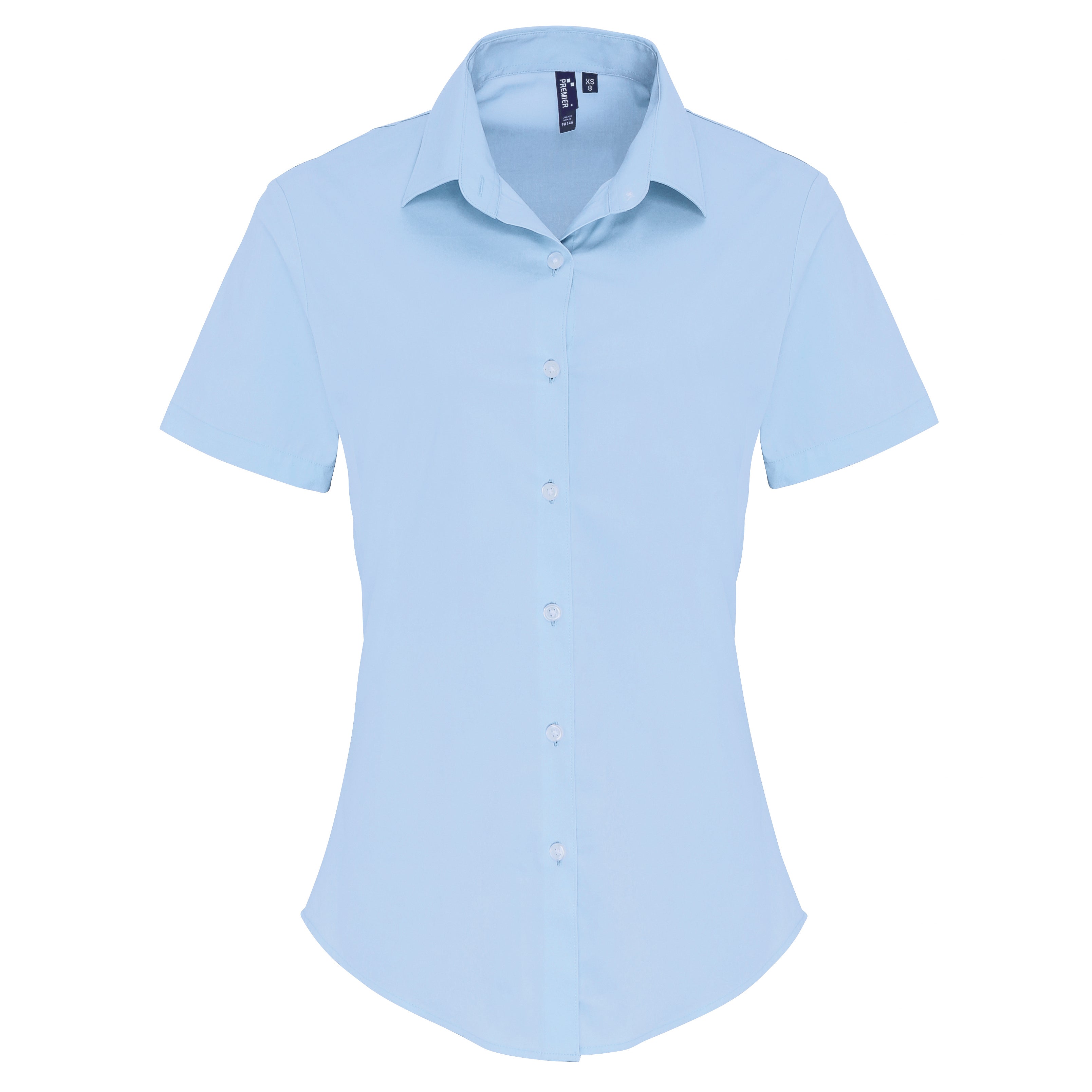 Women's stretch fit cotton poplin short sleeve blouse - Premier Collection