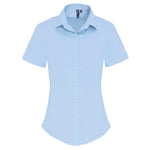 Women's stretch fit cotton poplin short sleeve blouse - Premier Collection