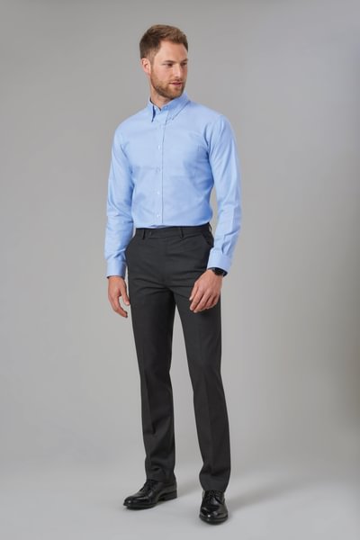 Calgary Mens Short Sleeve Royal Oxford Shirt - Uniforms Canada –  Ackermann's Apparel