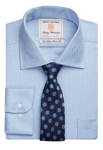Altare Single Cuff Cotton Herringbone Blue Shirt- 100% cotton men's shirt.