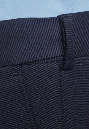Atlas Navy Single Pleat Suit Pants - waist detail