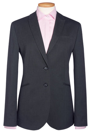 Cordelia Tailored Fit Two Button Charcoal Pin Dot Ladies Blazer - Womens Suit Blazers