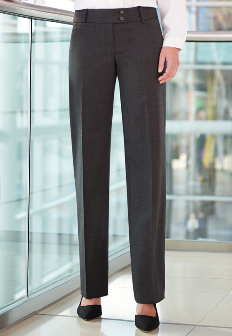 Buy Women Blue Solid Denim Parallel Trousers online | Looksgud.in