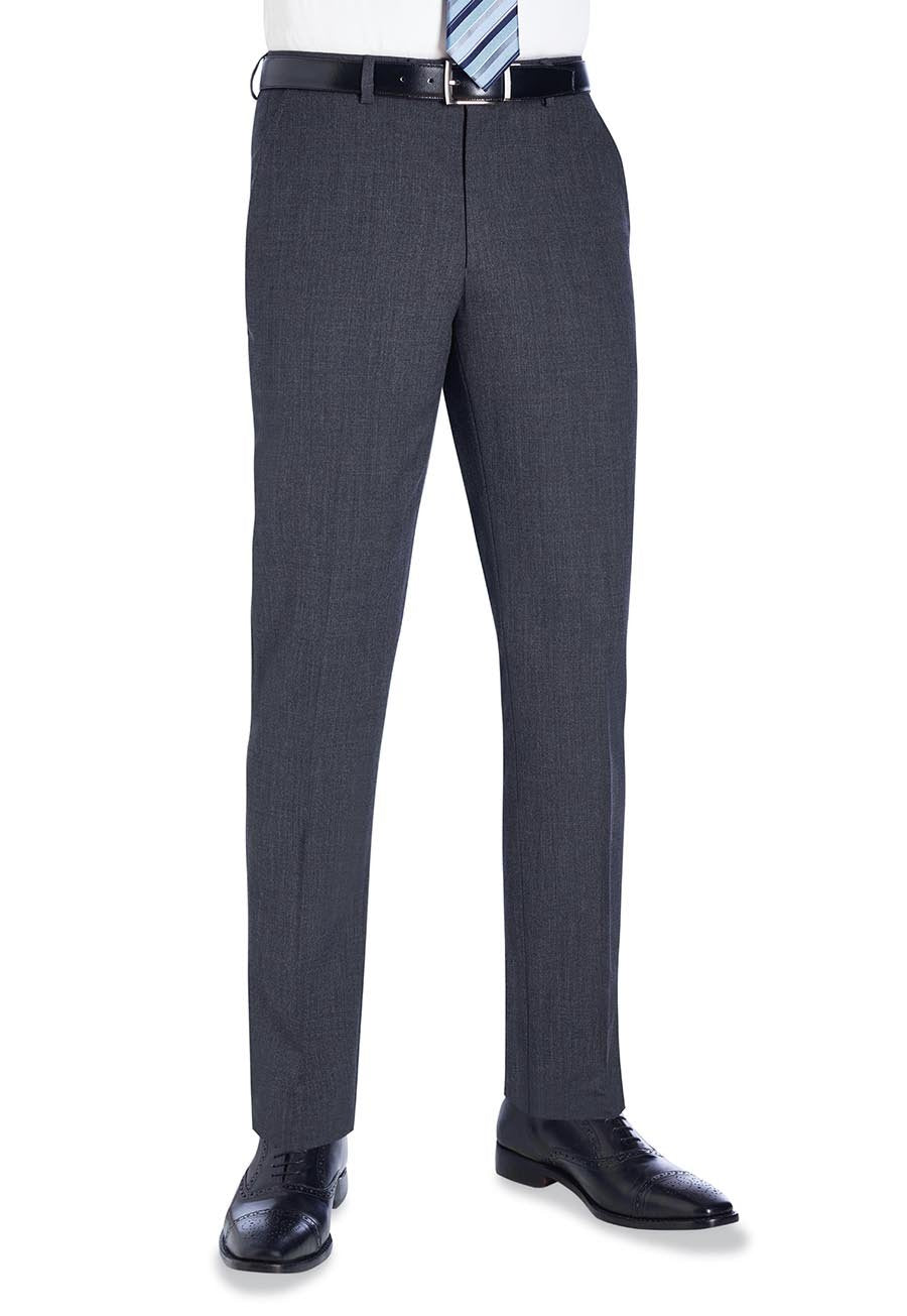 Holbeck Slim Fit Flat Front Mens Mid Grey Suit Pants