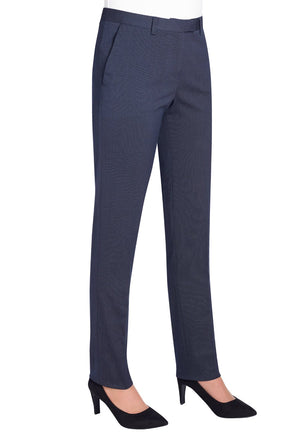 Ophelia Slim Fit Flat Front Ladies Navy Pin Dot Pants - Womens Suit Pants Ackermann's Apparel Ophelia Slim Fit Flat Front Ladies Navy Pin Dot Pants - Womens Suit Pants Ackermann's Apparel