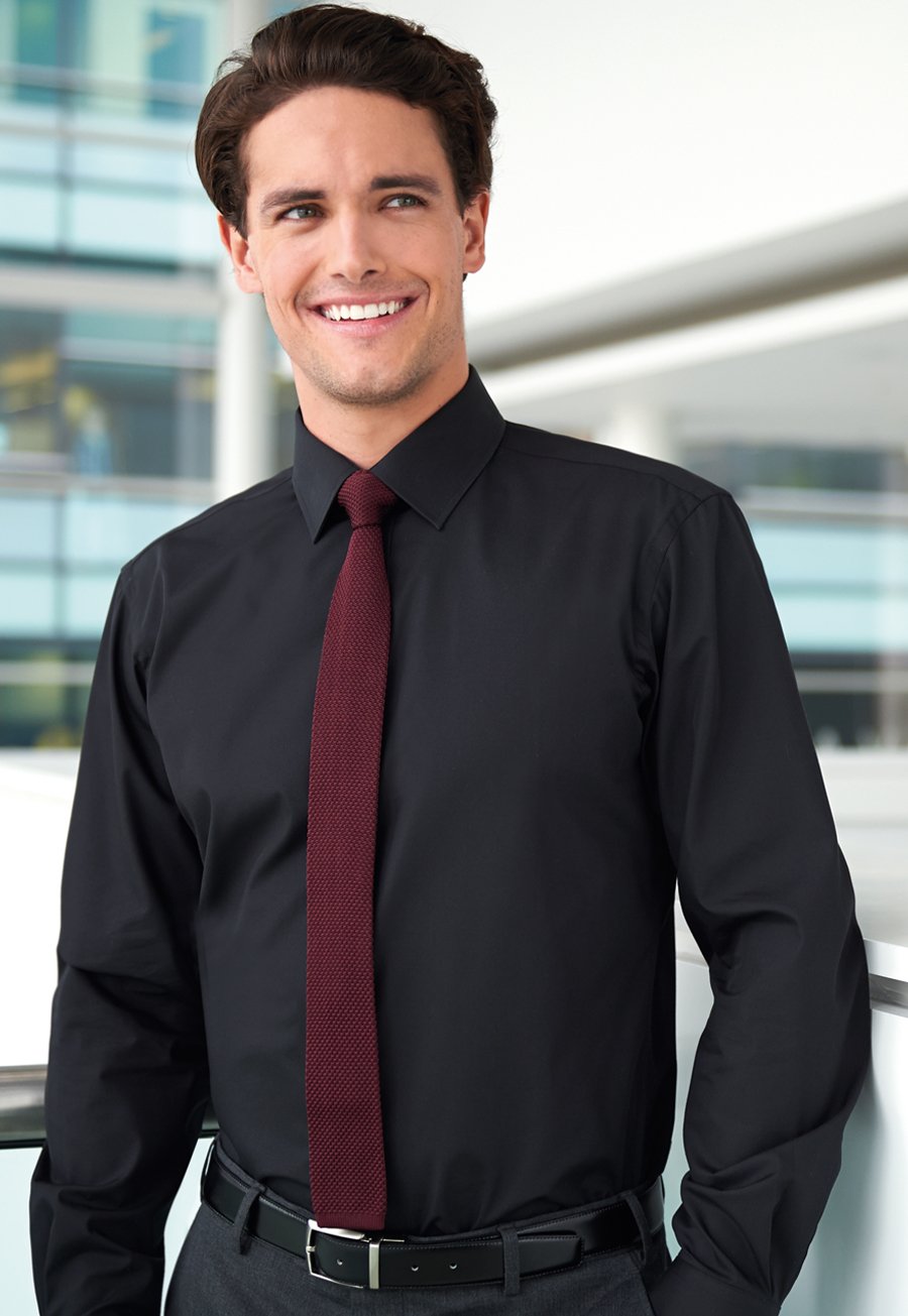 Pisa Slim Fit Long Sleeve Mens Shirt uniform shirts canada